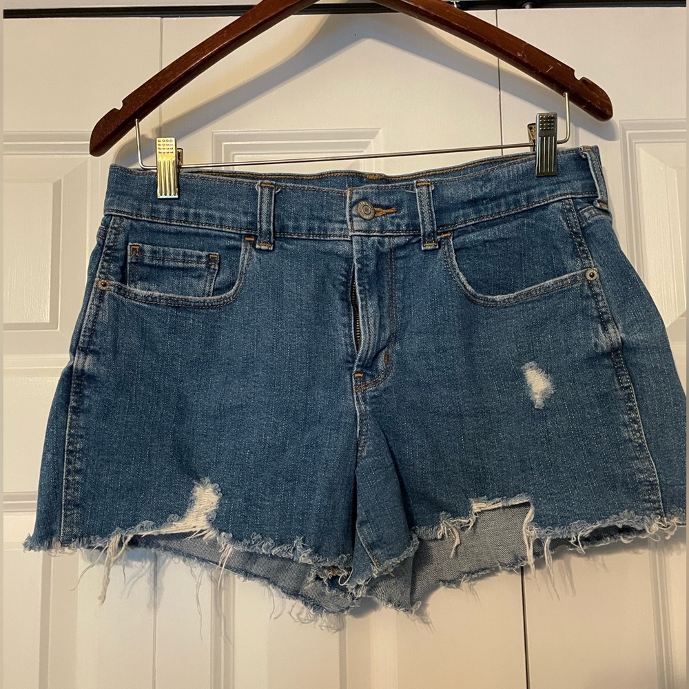 Old Navy Distressed Blue Boyfriend Denim Shorts